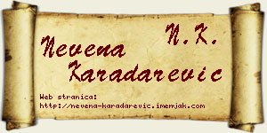 Nevena Karadarević vizit kartica